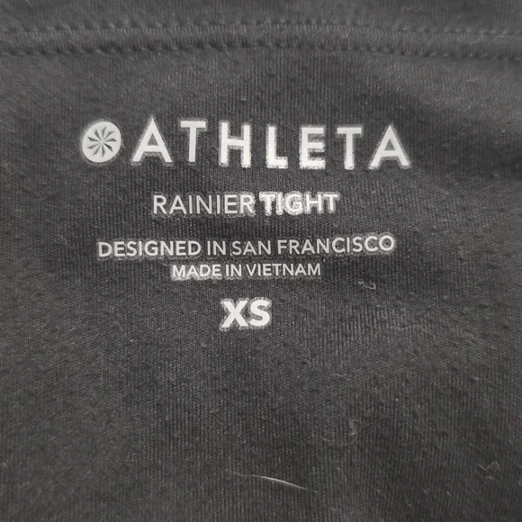 Athleta Rainier Tight XS Black Reflective Running Leggings Zip Pocket - Picture 5 of 10